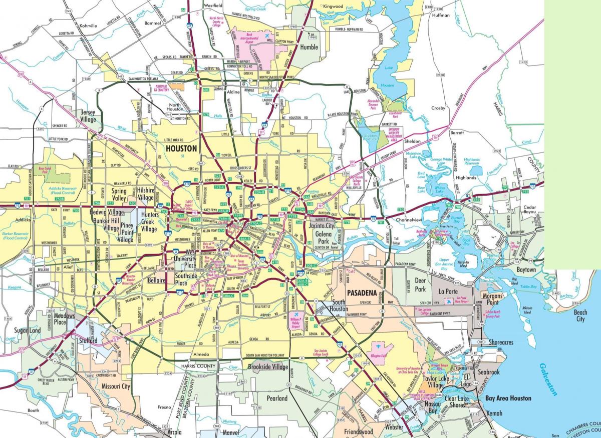 خريطة مدينة هيوستن