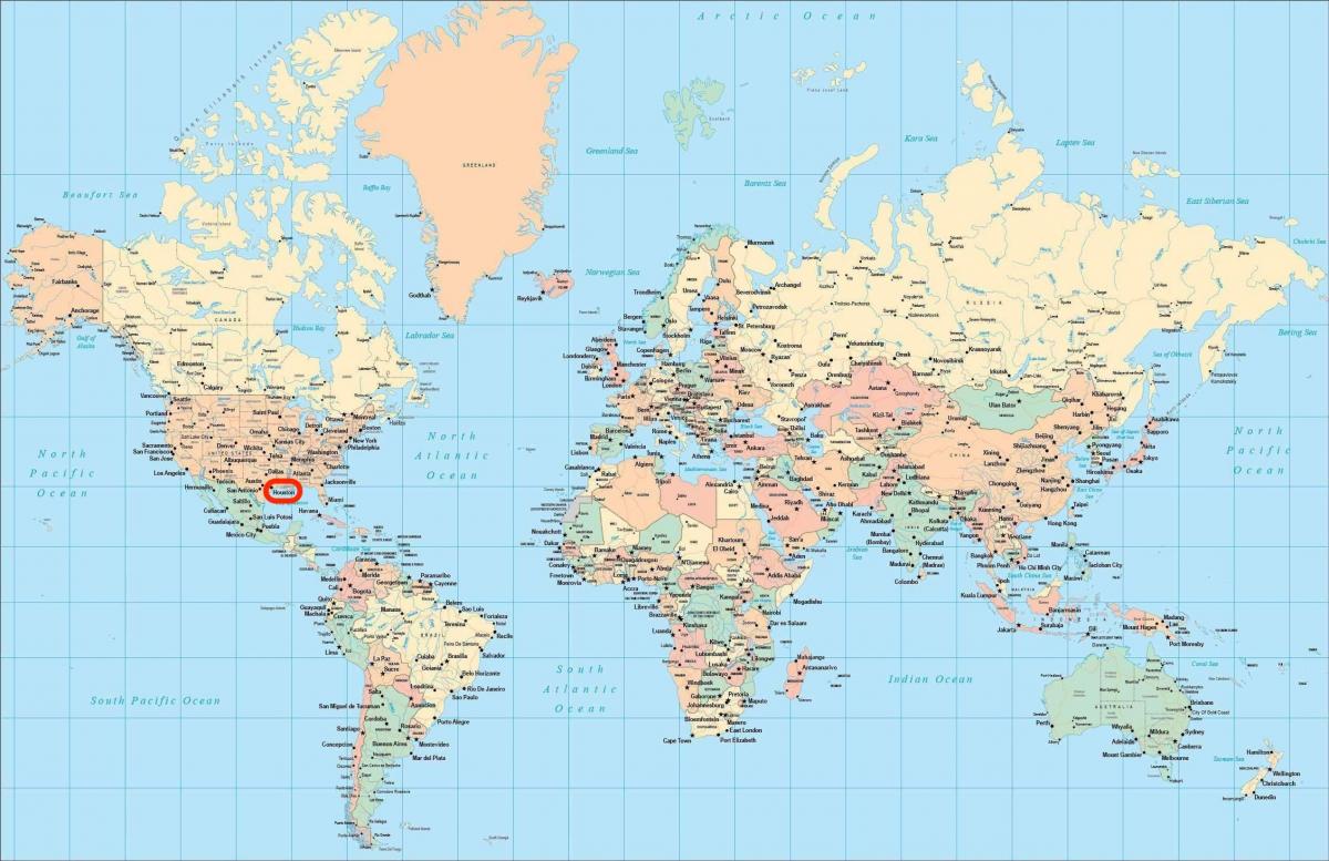 موقع هيوستن على خريطة العالم